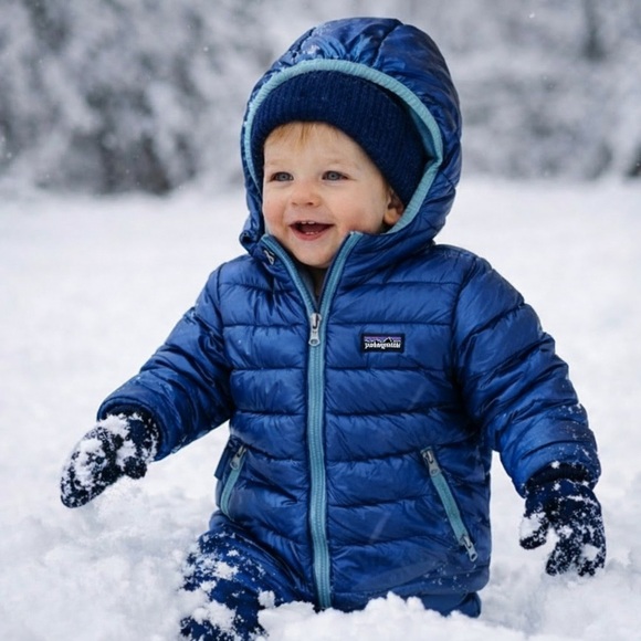 Patagonia Boys Hi Lo Hooded Puffer 700 Down Full Zip Jacket